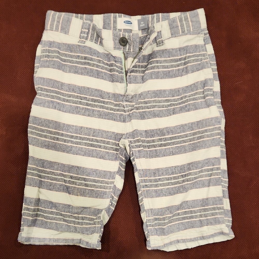 Old Navy Boys Striped Blue and White Dress Shorts